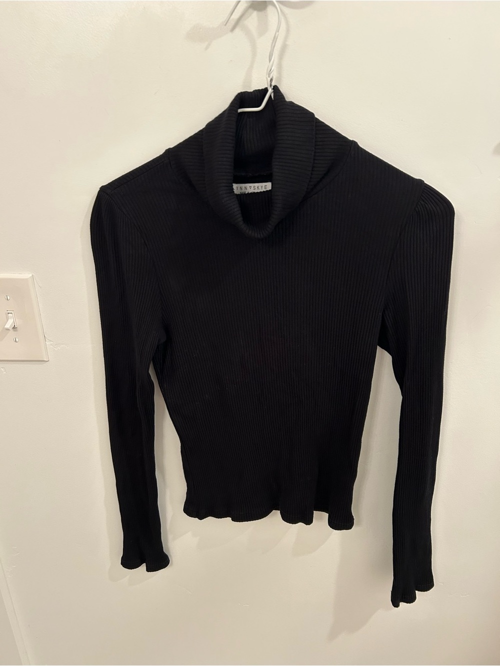 Flynn Skye Black Ribbed Turtleneck Sweater